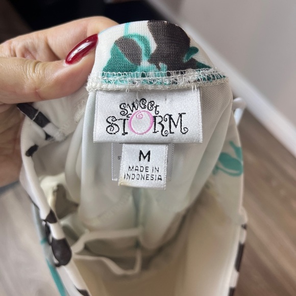 Sweet Storm Y2K Floral Print Spaghetti Strap Dress sz M - Picture 7 of 8